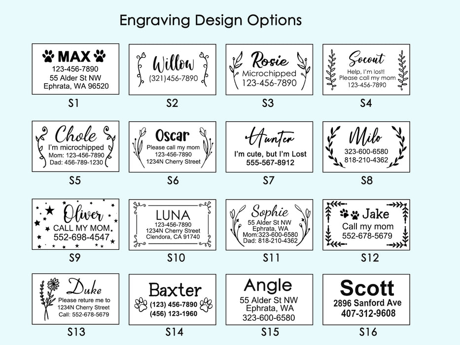 Personalized Slide on Dog Tag for Collar