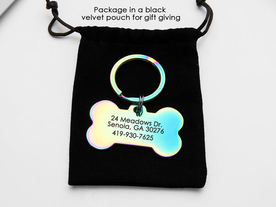 Hollow Paw Bone Dog ID Tag - Personalized for Pets