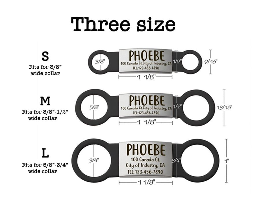 Personalized Slide on Dog Tag for Collar